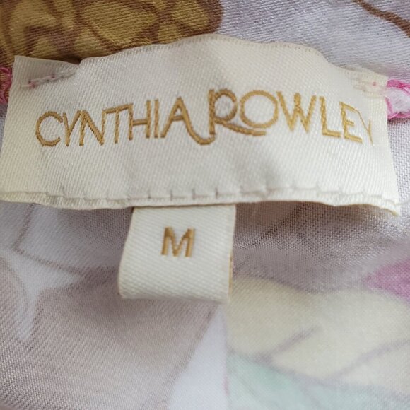 Cynthia Rowley Maxi Wrap Skirt Flowy Ruffle High Low Hem Floral Bright Pink M - Picture 9 of 14